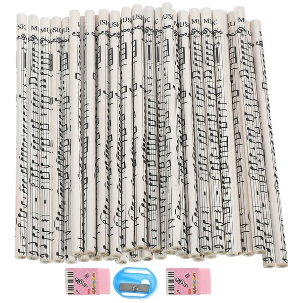 36 lápices de madera para niños con notas musicales. Material escolar para la oficina.