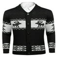 thumbnail image 1 of Men‘s Christmas Cardigans Ugly  Sweaters Reindeer Snowflake Shawl Collar Knitted Cardigan Sweater, 1 of 4