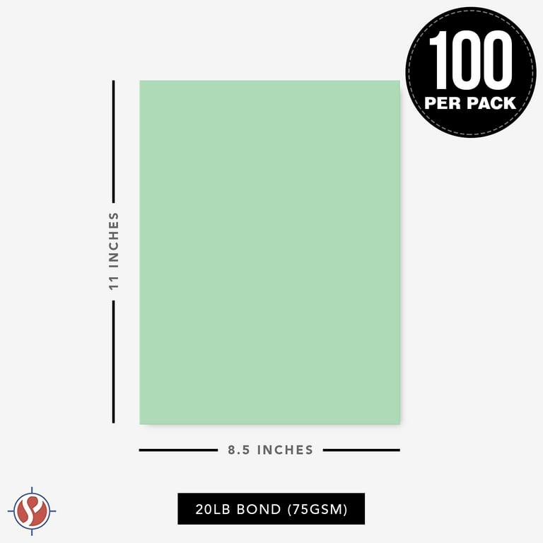 8.5 x 11 Pastel Green Color Paper Smooth, for School, Office & Home  Supplies, Holiday Crafting, Arts & Crafts, Acid & Lignin Free