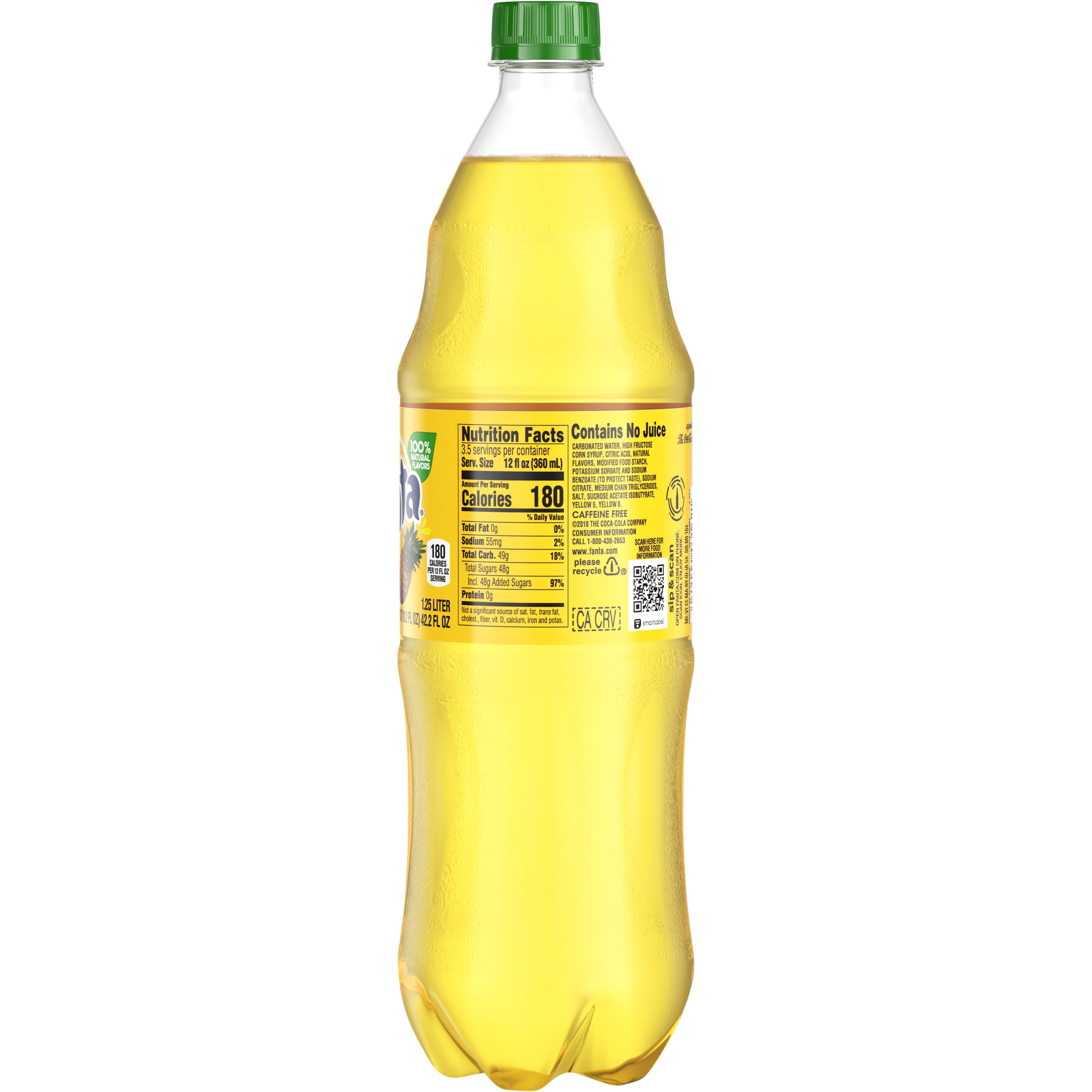 Fanta Pineapple Soda Fruit Flavored Soft Drink, 1.25 Liters