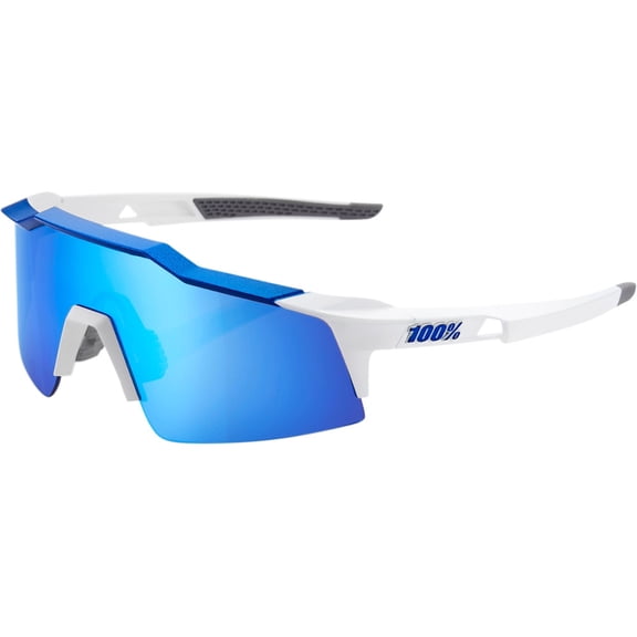 100% Speedcraft SL Sunglasses (OSFM, White / Blue Lens)