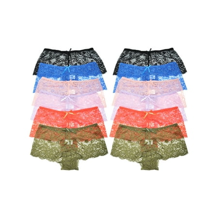 

Angelina Lace Cheeky Boxer Panties (6 or 12 Pack)