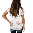 thumbnail image 3 of Blouse d'Été Sexy Mode Imprimé Floral Col en V Manches Courtes pour Femmes, 3 of 6