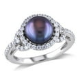thumbnail image 1 of Black Freshwater Cultured Pearl 8.5-9mm and Cubic Ring In Sterling Silver, 1 of 5
