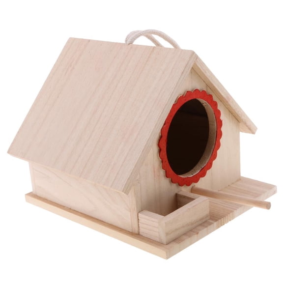 Jaula rústica de madera para pájaros, casa para pájaros para loros pequeños, periquitos, cacatúas, cueva de cría para incubar, también ratones jerbos
