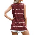 thumbnail image 5 of Xuanfei Women Striped Colorblock Crew Neck Button Up Sleeveless Tank Top, 5 of 7