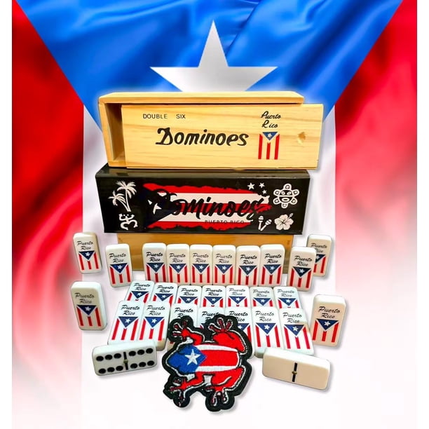 Juego de Mesa PRK 14 Juego de Dominó con Diseño de la Bandera de Puerto Rico