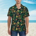 thumbnail image 2 of Rateoe Hawaiian Tribal Mask Pattern Men’s Hawaiian Shirt – Short Sleeve Button-Down Tropical Beach Shirt, Lightweight & Breathable Casual Aloha Shirt with Pocket,3X-Large, 2 of 7