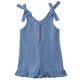 thumbnail image 1 of Odeerbi 1-6 Años Niñas Verano Algodón Tejer Jumpsuit Ruffle Camisola Romper Casual Color Sólido Pantalones Cortos Correa Overoles Peto Pantalones Cortos, 1 of 8