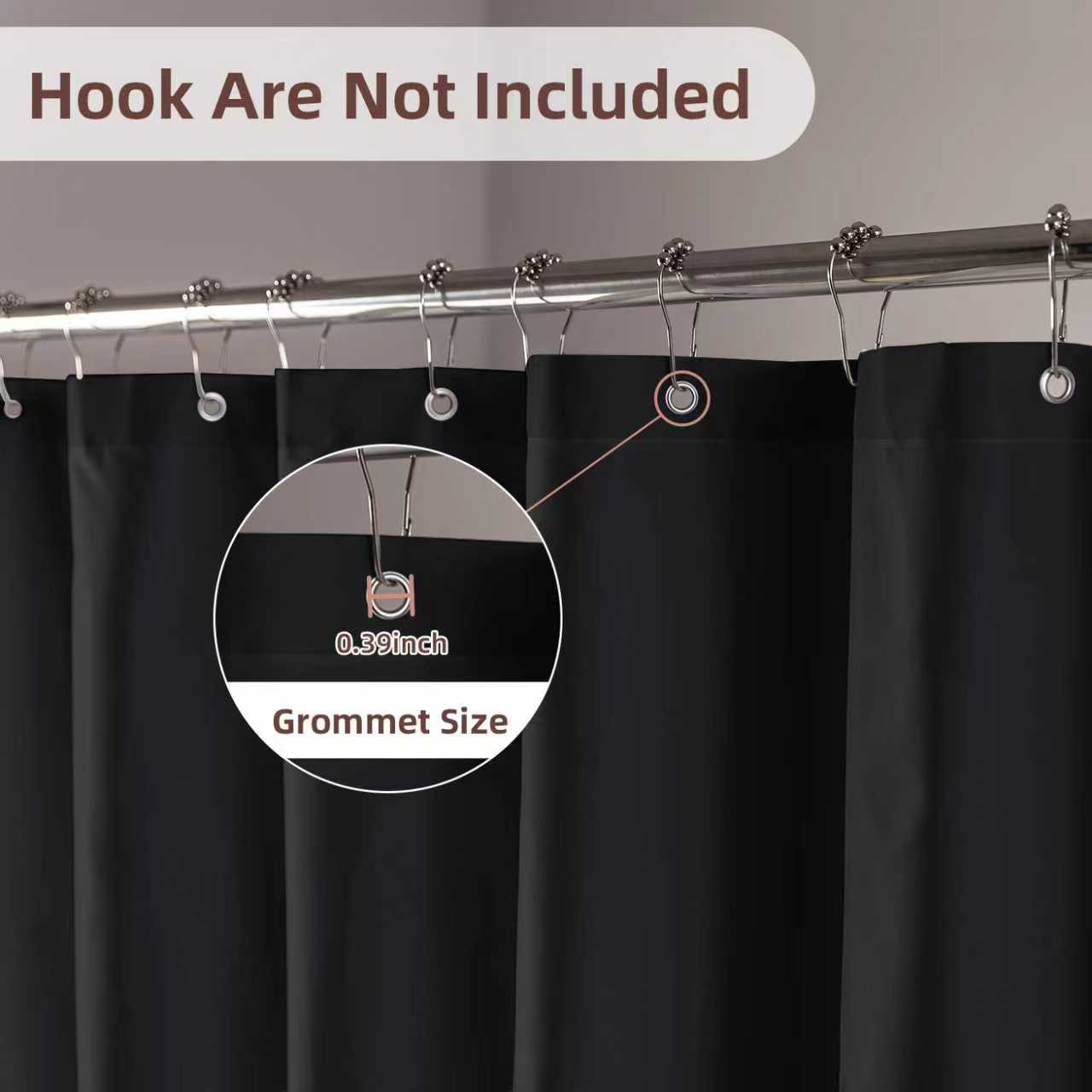 Yiannan Waterproof Fabric Shower Curtain Liner with 3 Magnets,Machine Washable，Mold Resitant,Extra Long 72x84inch