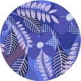 thumbnail image 1 of Ahgly Company Indoor Round Patterned Purple Mimosa Purple Area Rugs, 7' Round, 1 of 6