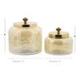 thumbnail image 4 of Cosmoliving by Cosmopolitan Glam Transparent Smoked Glass with Golden Hue Decorative Jars, Set of 2 4"W x 5"H, 4 of 12