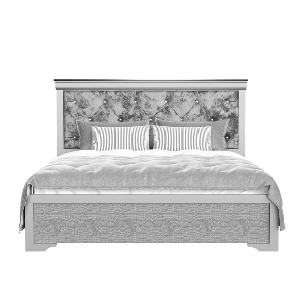 Global Furniture Usa Verona Silver Queen Bed, Verona Barcelona Short Bunk Beds