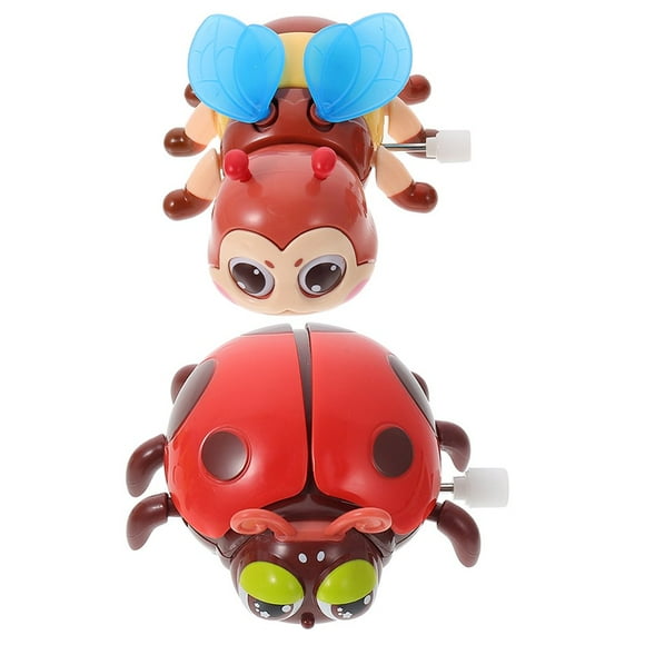 CHOK 2pcs Clockwork Insect Toys Wind up Insect Toys Party Favors Playthings Bee Ladybug Shaped Wind-up Toy