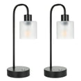 thumbnail image 1 of Luz de mesa industrial Tomshine con dos puertos USB de 2.1A, lámpara de escritorio regulable con control táctil y pantalla de vidrio, luz vintage para mesitas de noche en dormitorio, sala de estar y, 1 of 6
