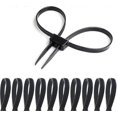 thumbnail image 1 of 10 Pcs Heavy Duty Strong Police Zip Tie Handcuffs Disposable Nylon Double Locking Cuffs Black Plastic Cable Ties, 27.5" Long, 1 of 5