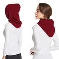 thumbnail image 5 of EYNMVR Oversize Hooded Scarf Hat Knit Balaclava for Women Men Winter Neck Gaiters Beanie Skull Cap Drawstring Neck Warmer, 5 of 5
