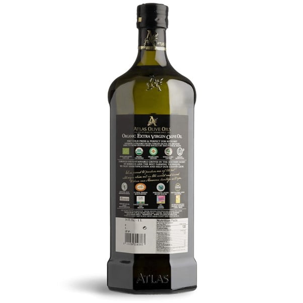 Atlas Organic Extra Virgin Olive Oil, Cold-Pressed, Rich in