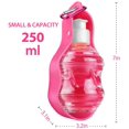 thumbnail image 4 of 1 botella de agua para perros, botella de agua de viaje para mascotas con soporte para cuenco plegable, soporte para bandeja de bebida, accesorio para botella de bebida de viaje para perros y gatos, taza para beber al aire libre para mascotas de 250 ml (rosa) JM, 4 of 5