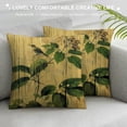 thumbnail image 3 of Orinice  Summer Plant Throw Pillow Covers Vintage Wooden Background with Green Botany Leaves Flowers Print Decorative Cushion Cover Accent Square Pillow Case  White, 3 of 5
