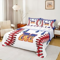 Manfei Personalized Initial Alphabet M 3pcs Twin Sheet Sets for Children Kids Boys,Baseball Print Twin Fitted Sheet,Abstract Graffiti Splash Breathable Flat Sheet,Ultra Soft Home Decor