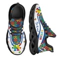 thumbnail image 1 of Zapatillas de deporte de malla transpirables con diseño de rompecabezas de concienciación sobre el autismo a la moda, zapatillas para correr para mujer, zapatos casuales con cordones, zapatillas, 1 of 6