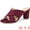 Burgundy, variant on Unique Bargains Women's Crisscross Strap Chunky Heel Mules Slide Sandals Black 8