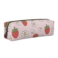 thumbnail image 1 of Disketp Strawberry Floral Estuche de Lápices de Cuero con Cierre, Estuche Compacto para Papelería, Bolígrafos y Accesorios Pequeños, 1 of 7