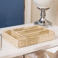 thumbnail image 3 of Clearance Sale!Rattan Woven Divided Cutlery Storage Organizer Caddy Tote - Basket Holder for Kitchen Table,Cabinet,Pantry - Holds Silverware,Forks,Knives,Spoons,Napkins and other Utensils, 3 of 7