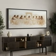 thumbnail image 3 of Large Framed Canvas Print Minimalist The Last Supper - Sepia-Toned ChristianWall Art Decorative Ready to Hang Painting for Living room Bedroom 60x30 inches Black Frame, 3 of 9