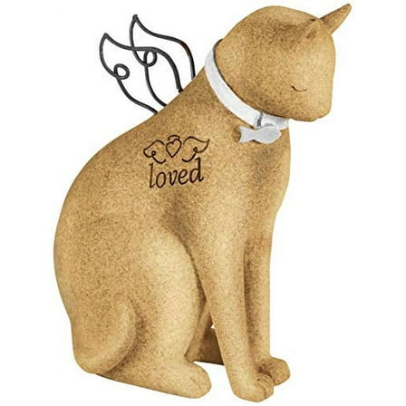 Carson Bereavement Memorial Cat Figurine Statue with Angel Wings Memory Pet Lost Sympathy Gift