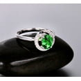 thumbnail image 3 of Unique 1 Carat Emerald and Diamond Halo Engagement Ring with floral design, 3 of 4