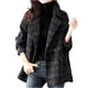 thumbnail image 2 of Chaqueta y abrigos casuales de manga larga sin capucha para mujer, chaqueta holgada de lana con retazos a cuadros a la moda, abrigo para mujer, 2 of 9