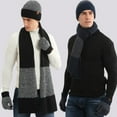 thumbnail image 4 of 3Pcs/Set Mens Winter Hat Scarf with Touchscreen Gloves Knit Beanie Hat Themal Gloves Long Scarf Set with Fleece Lined for Women Men, 4 of 7