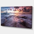 thumbnail image 2 of Vagues Frappant une Plage Rocheuse - Impression sur Toile Photo de Plage, 2 of 3