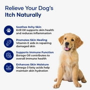 Aniwell Itch Relief Formula with Turmeric, Calendula, Vitamin E & Borage Oil for Dogs, 120g Soft Chews