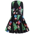 thumbnail image 3 of asdoklhq Skirt for Women Plus Size,Christmas O-Neck High Waist Long Sleeve Black Ribbon Large Skirt Gown Retro Dress, 3 of 3