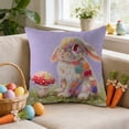 thumbnail image 5 of Under 5 Dollars! YZEGDCH Easter Bunny Throw Pillow Covers 18"x18" Easter Decorations Rabbit Soft Plush Faux Fur Throw Pillows for Sofa, Indoor, Outdoor, Spring Decor for Home, 5 of 7