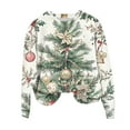 thumbnail image 5 of Craaazy Women's Christmas Printed Loose Blouse Round Neck Long-sleeved Tops Gifts, 5 of 5