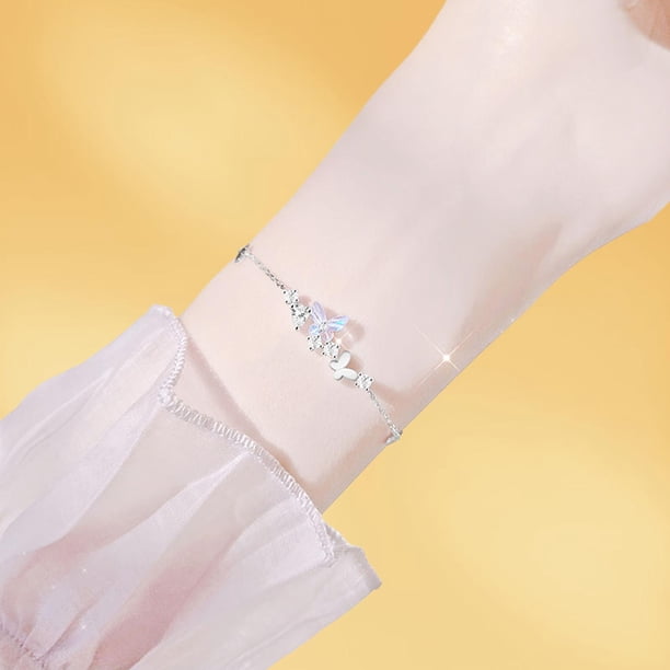 Joyería de Pulsera para Mujeres Pulsera de Amistad única Cadena de Muñeca de Muñeca de Mariposa de Lujo Ajustable para Regalo de Boda de Aniversario Estilo a