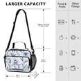 thumbnail image 3 of Elegant Ink Painting Flowers Leaves Insulated Lunch Bag Portable Cooler Bag Mommy Bag Large Capacity 6L, 3 of 9