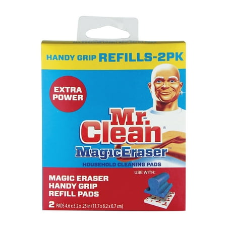 Mr. Clean Magic Eraser for Handy Grip Refill Pack of 2, White