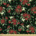 thumbnail image 2 of Abstract Sofa Upholstery Fabric by the Yard, Shabby Form Garden Farm Flowers Leaves Roses and Violets Design, Decorative Fabric for DIY and Home Accents, Olive Green Black Red by Ambesonne, 2 of 5