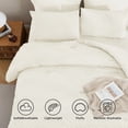 thumbnail image 4 of ANGENIA Comforter Sets for King Bed - 7 Pieces Ivory Bed in a Bag King Soft Lightweight Fluffy Boho Tufted Bed Sets with Comforter, Sheets, Pillowcases & Shams, 4 of 7