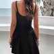 thumbnail image 4 of Vestido informal holgado con escote en V, tirantes finos, espalda descubierta, sin mangas y estampado floral con volantes para mujer (M), 4 of 6