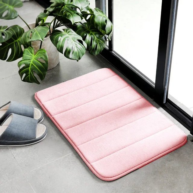 Memory Foam Embossed Velvet Carpet Bathroom Living Room Non-Slip Mat Cobblestone Floor Mat My Lux Decor Round
