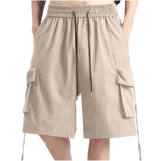 pstuiky Pantalones cortos para hombre, Pantalones casuales lisos para hombre, pantalones cortos deportivos de gimnasio con cintura con cordón y bolsillo Pantalones cortos de baloncesto