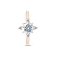 thumbnail image 3 of 1 Carat Center Round Cut Moissanite Lab Created Diamond North Star Engagement Promise Ring In 14K Rose Gold Over Sterling Silver(VVS1/G-H-1.10 Cttw)Ring Size-5, 3 of 5