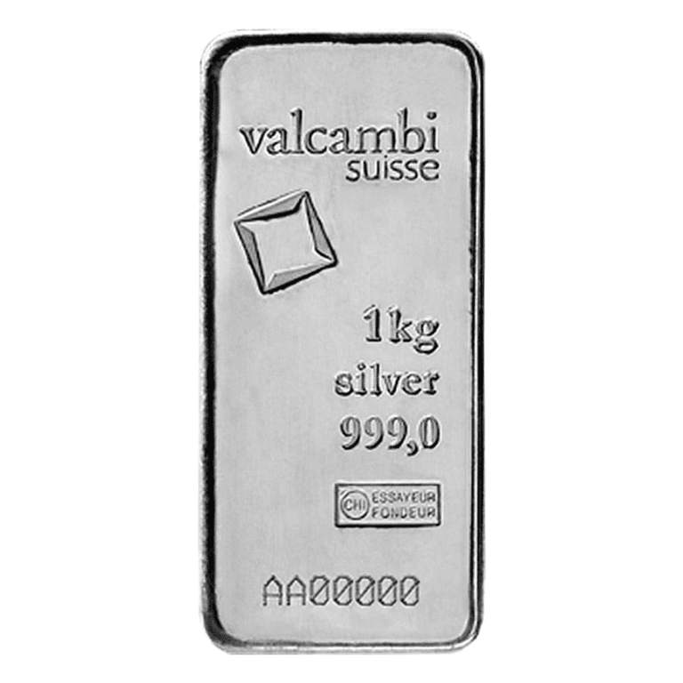 Valcambi Suisse 1 Kilo Silver Bar .999 Fine Bullion w/Assay