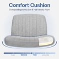 thumbnail image 3 of Celtoss Criss Cross Home Office Chair, Armless Swivel Task Computer Chair No Wheels, in Fabric, Vanity Style, Gray, 3 of 7